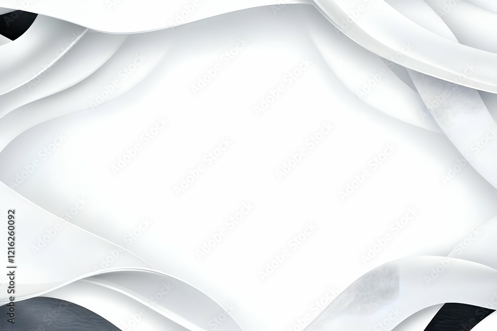 Poster abstract 3d white wavy background creates a smooth, elegant frame with subtle textured accents.