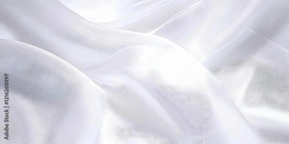 Poster white sheer fabric flows and creates elegant abstract texture background design