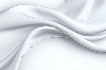 Obraz premium White Satin Fabric Flowing Gracefully Creates Elegant Curves and Folds, Perfect Background for Luxury Designs.