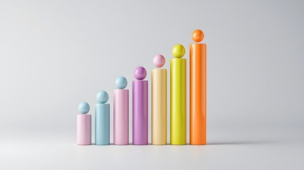 Obraz premium Creative clay-rendered bar graph illustrating global data trends studio environment graphic design perspective