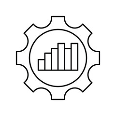 Bar Chart line icon with white background vector stock illustration
