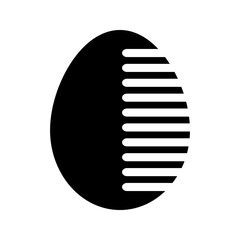 Easter egg with striped line pattern in vibrant, decorative design.