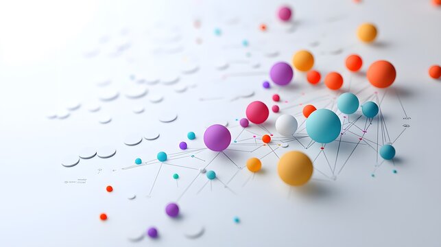 Colorful clay scatter plot mapping customer data insights digital space 3d visualization creative environment aesthetic perspective