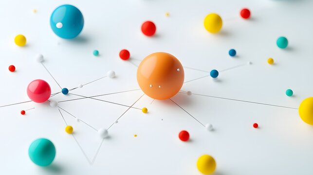 Colorful clay scatter plot mapping customer data insights digital art design bright studio setting aesthetic viewpoint