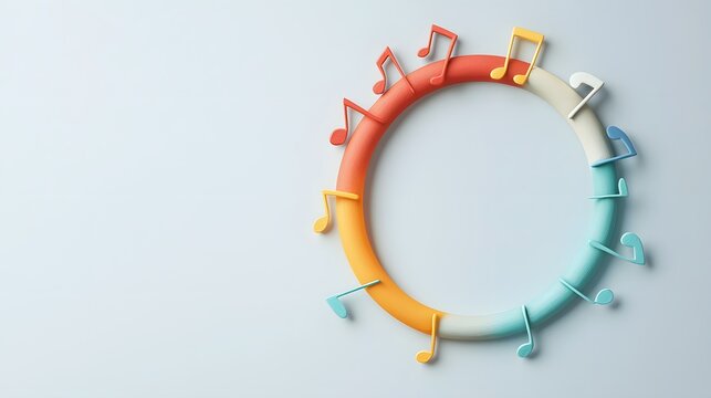 Visual representation of music preferences creative studio graphic design minimalist environment top-down view concept of clay circle graph