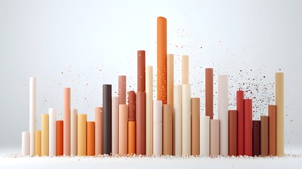 Obraz premium Age demographics clay rendered histogram virtual studio 3d visualization minimalist environment aesthetic viewpoint