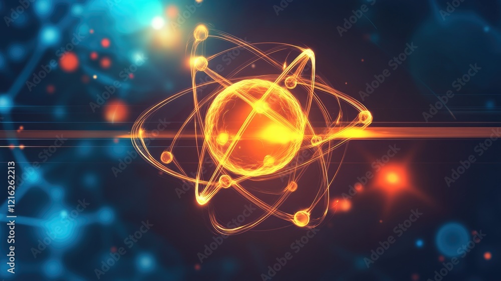 Poster a conceptual image of quantum states interacting with energy pathways, glowing particles floating in