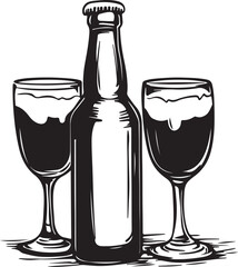 wine glass and bottle