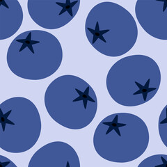 Hand Drawn Blueberry Illustration Seamless Pattern 