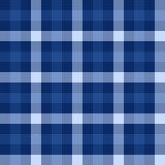 Seamless plaid pattern background in blue.