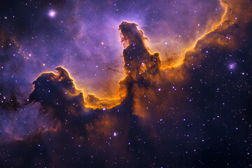 Fototapeta premium Stunning Space Nebula and Galaxy Showcasing Vibrant Cosmic Clouds, Shimmering Stars, and Mysteries of the Universe Captured in Detailed Astrophotography for Astronomy Enthusiasts