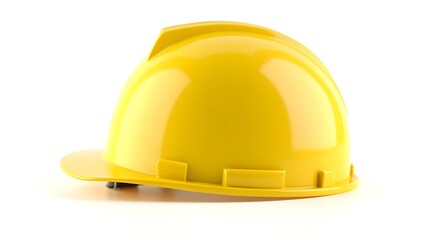 yellow safety helmet isolated on pure white background