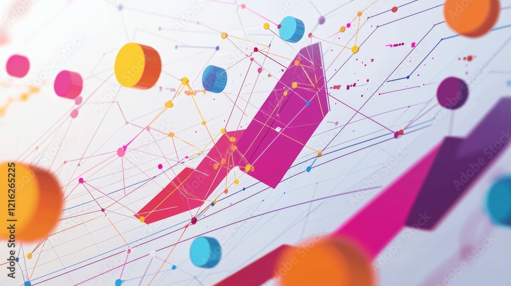 Poster marketing research data technology. abstract data visualization growth trend analysis.