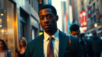Stylish African American Man in a City Setting