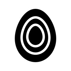 Easter egg featuring a spiral pattern inside, adding a unique design element.

