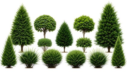 Ornamental Shrubs and Topiary Collection: Boxwood, Japanese Holly, and Dwarf Alberta Spruce for Elegant Landscaping