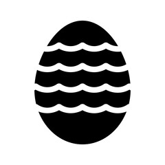 Easter egg with curved stripe pattern in a decorative design.