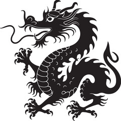 black dragon isolated on white