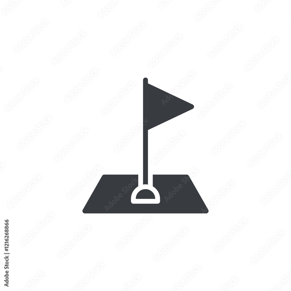 Poster a flag marker vector icon