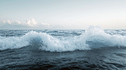 Fototapeta premium Ocean Wave: A Stunning Seascape of Blue Water and White Foam