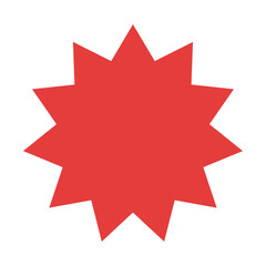 赤い星型多角形 - ギザギザな吹き出しやフレーム･ショックや爆発のイメージ素材