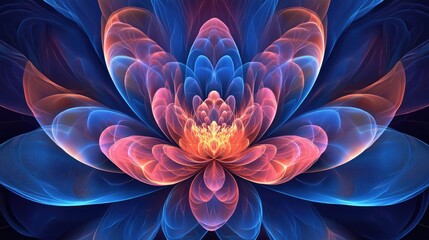 Layers of radiant glowing grids aligning into a structured design.