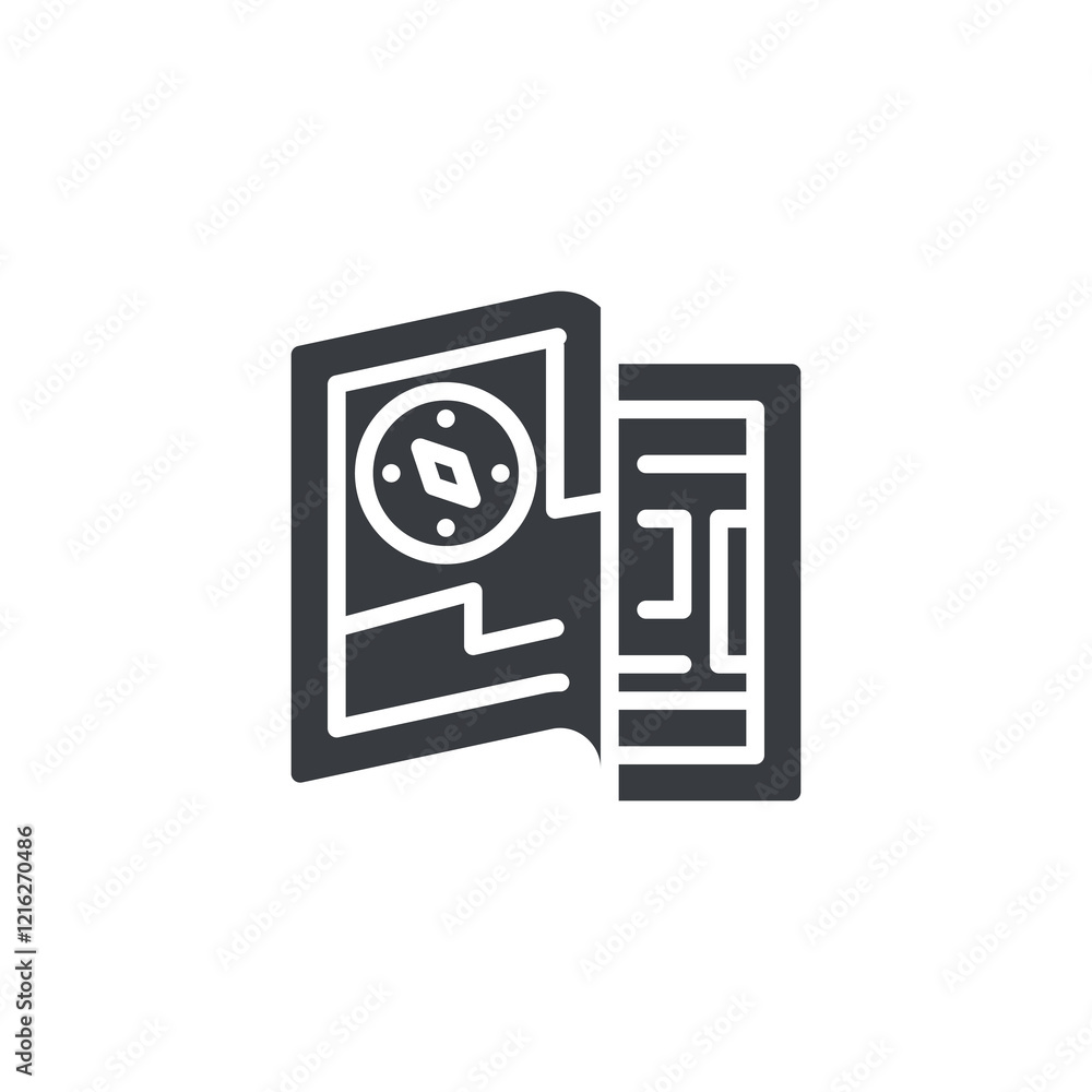 Poster navigation guide map vector icon