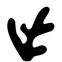 Obraz premium Hand drawn coral black icon