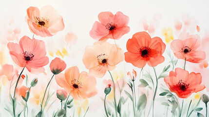 poppy flowers background