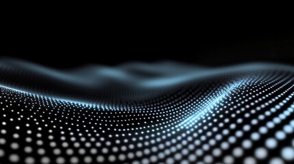 Abstract Digital Waveform: Glowing Particles in Motion