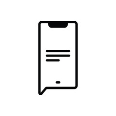 Black solid icon for message