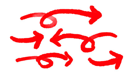 Red watercolor strokes isolated on white background