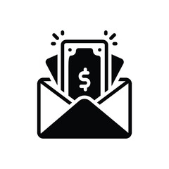 Black solid icon for salary