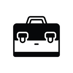 Black solid icon for briefcase