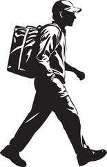 silhouette of a male courier