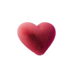3d Fluffy red heart illustration expresses love and affection in digital and print media. Ideal for Valentines Day, romantic designs, or heartfelt messages. Perfect for any occasion