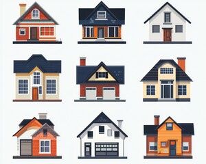Comprehensive house icon set featuring diverse styles and designs