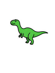 Green dinosaur illustration icon vector
