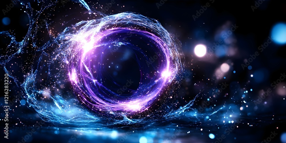 Aufkleber a swirling vortex of light and particles, creating an ethereal and dynamic cosmic scene. concept cos