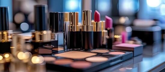 Luxury Cosmetics and Makeup Products Display