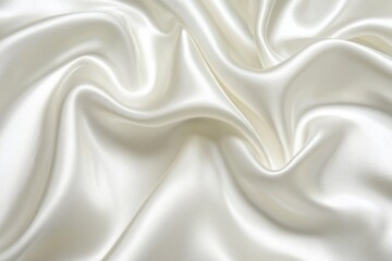Fototapeta premium White satin fabric background, soft, shiny and smooth texture 