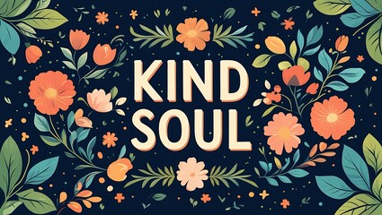 Floral Design Featuring Kind Soul Text