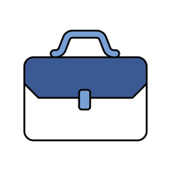 Suitcase  blue icon with white background vector stock illustration