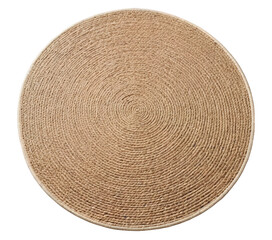 A Top-Down View of a Circular Woven Basket with a Spiraling Pattern, Set Against a Black Background.