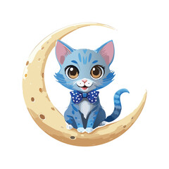 A cute chibi-style cat drawing for print or use as poster, card, flyer, sticker or T Shirt