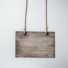 Rustic wooden sign hanging on rope. (2)