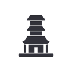 Japanese temple solid icons, minimalist vector illustration ,simple transparent graphic element .Isolated on white background