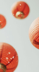 Fototapeta premium red lanterns in snow