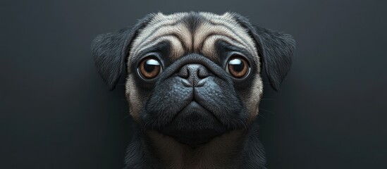 Adorable Pug Portrait: A Close-Up of a Cute Pug Dog