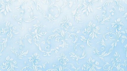 Fototapeta premium Light blue wallpaper with subtle floral or geometric patterns, perfect for digital or print designs, on solid white background.